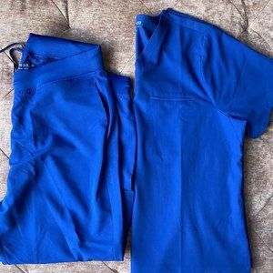 3XLT Mandala Scrubs Royal Blue